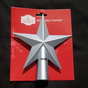 Holiday Time Mini Tree Topper Gray New